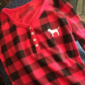 PINK buffalo plaid top